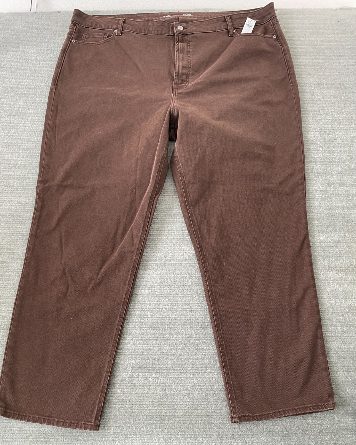 Women 26 Chocolate Brown Extra High Rise Straight Stretch Cl