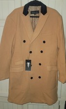 Men's Wool Cashmere Coat Double Breasted Business Casual Size 46 New Other