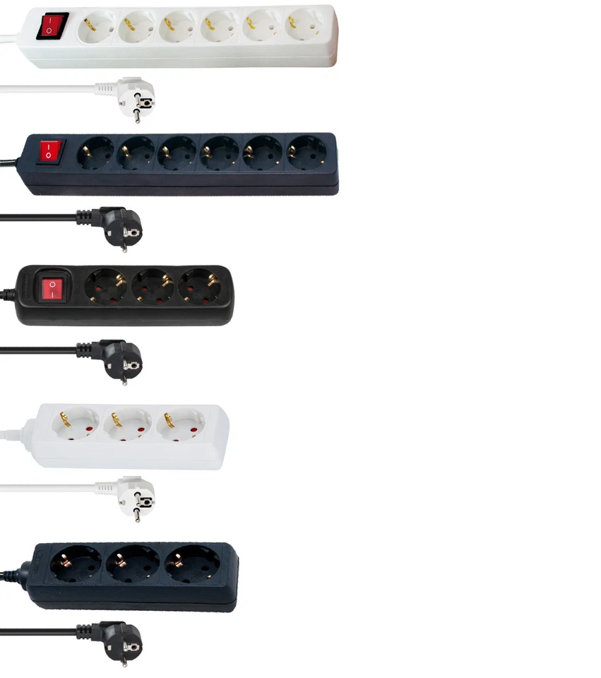 Steckdosenleiste mit / ohne Schalter 3fach 6fach schwarz weiß 16A Brennenstuhl