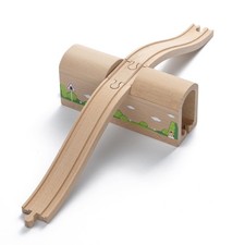 Wooden Train Track Bridge Tunnel Set, Railway Expansion Kit with Ascending ...