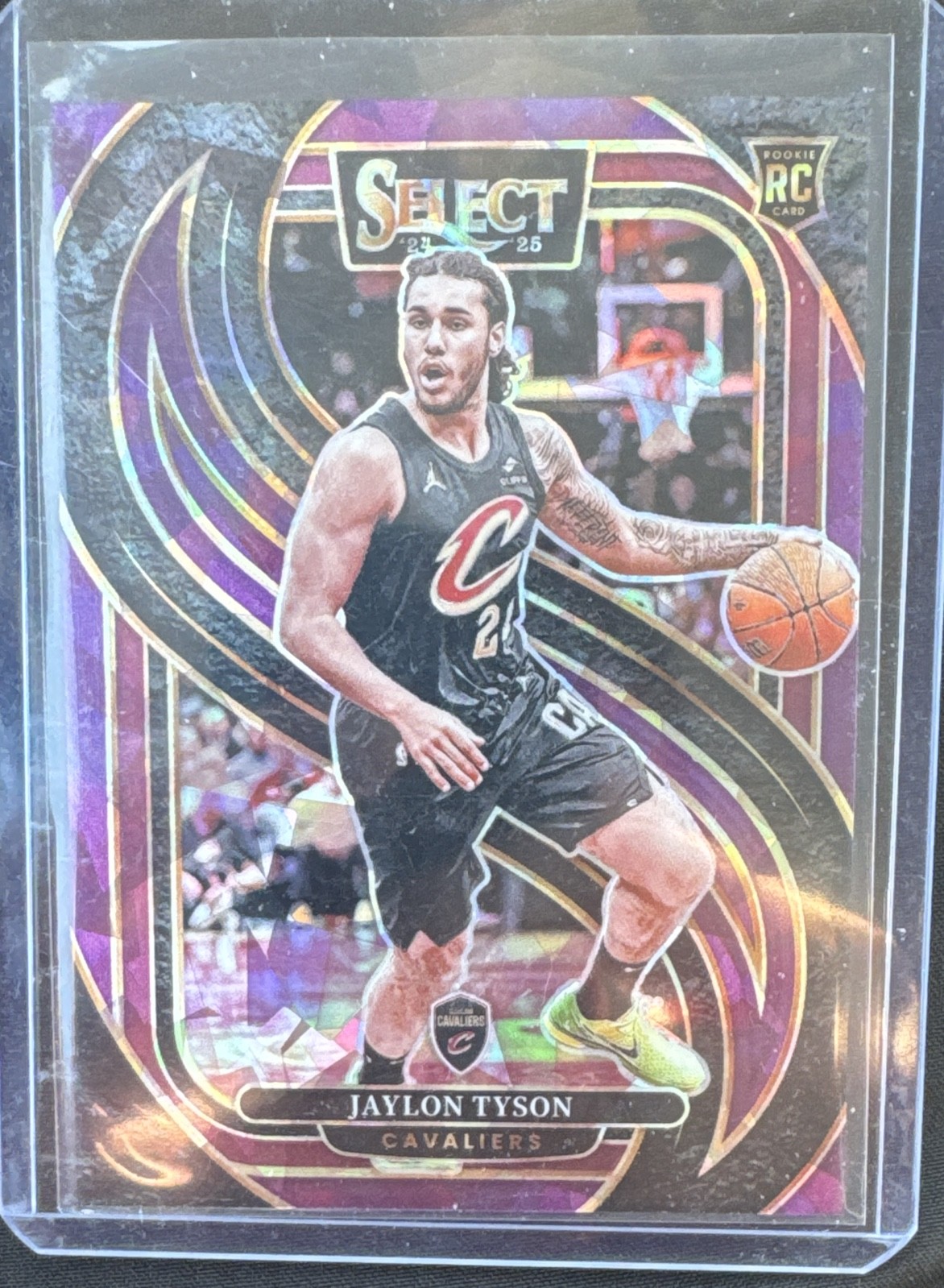 2024-25 Panini Select - Premier Level Jaylon Tyson #182 Purple Cracked Ice Prizm