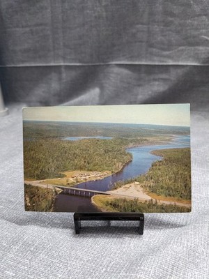 Trout River Lodge Red Lake Ontario Canada Aerial View Chrome Postcard