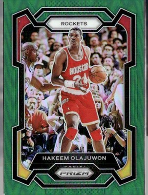 2023-24 Panini Prizm #191 Hakeem Olajuwon Prizms Green Houston Rockets(M)