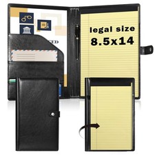 1Pack Legal Size Padfolio PU Leather with 8.5 x 14 inch