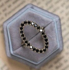 2Ct Cut Round Cut Black Lab Created Wedding Ring Set 14K Yellow Gold Plated