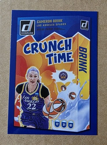 2025 Panini Donruss WNBA Cameron Brink #17 Crunch Time Press Proof Blue Sparks