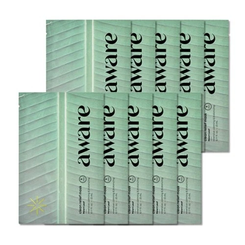 ETUDE Aware Clean Relief Mask #Heart Leaf 6pcs Moisturizing VEGAN Mask Sheets - Image 2 of 4