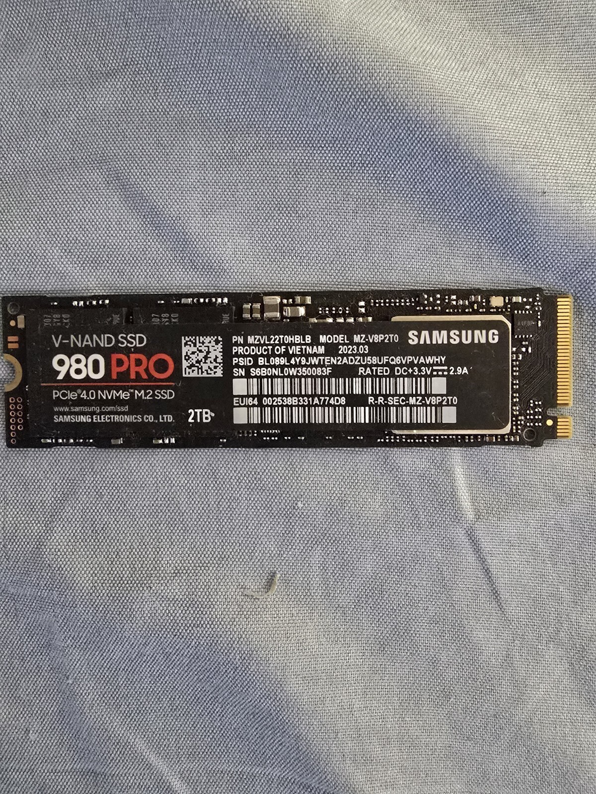 SSD interno para juegos Samsung 980 PRO 2 TB Gen 4 x4 NVMe