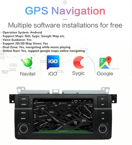 7'' Android Car Stereo Radio GPS Navigation WiFi For BMW 3 Series E46 M3 1998-06 - Picture 4 of 12