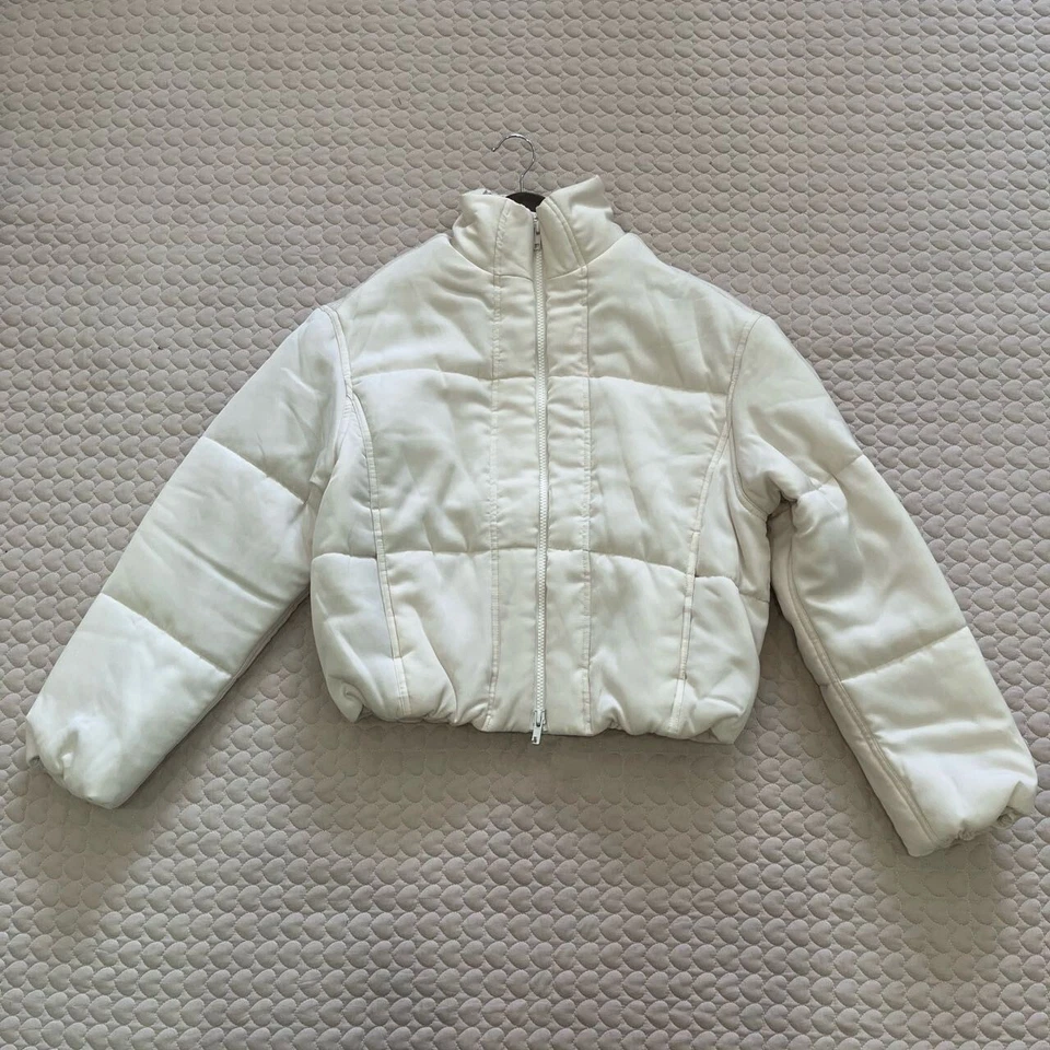 Chaqueta Bomber Vince Vince Suave en Gasa Nueva Sin Etiquetas - Talla M Marfil Crema Foto 4 de 4