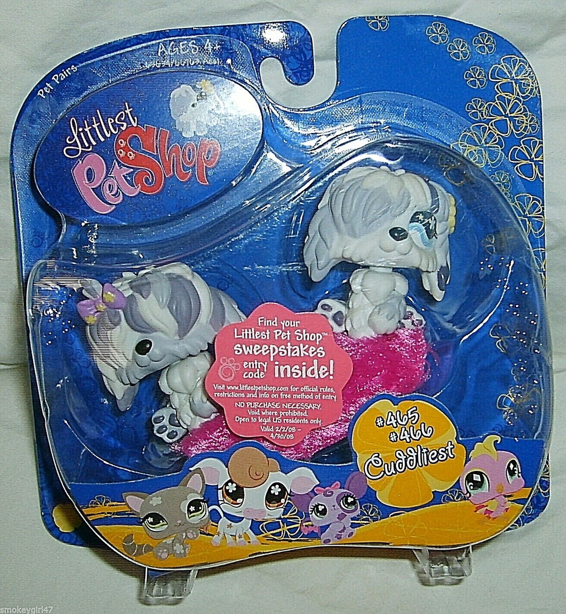 Littlest Pet Shop Puppies Sheepdog #465 #466 Cuddliest Pet Pairs