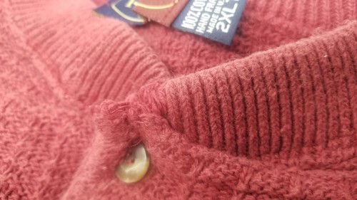 2 REPP LTD Herren Rundhalsausschnitt Pullover 2XLT 3 Knöpfe Burgund & 3XLT grün - Bild 8 von 10
