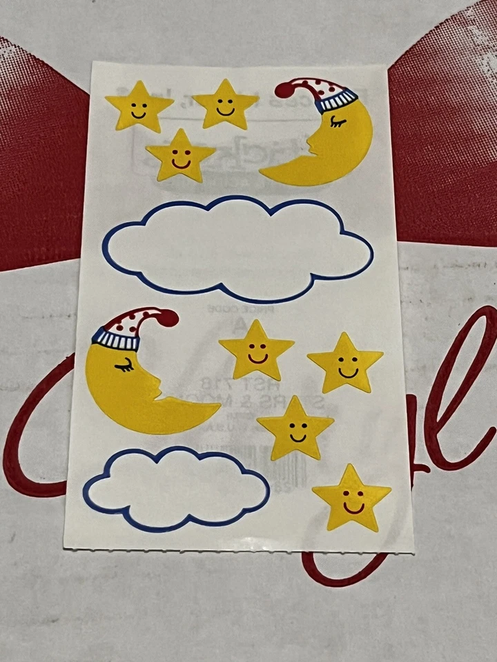 Vintage Frances Meyer Stickers - Stars & Moons 10 Sheets NEW