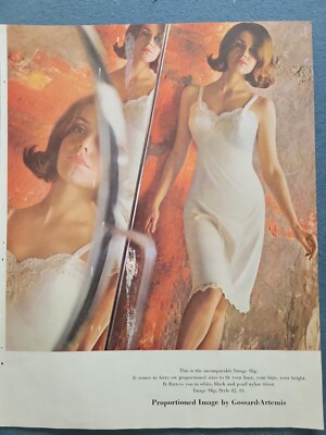 1964 Gossard- Artemis womens lace slip vintage lingerie fashion ad