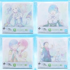 Re:Zero Protagonist Illustrated Canvas Boards Ichiban Kuji BANPRESTO Lot of 4