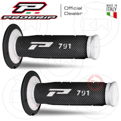 Paar Handgriffe PROGRIP Moto-Cross Enduro-Mx 791-137 Dual Density Weiß/Schwarz