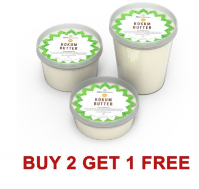 Buy 2 Get 1 Free Raw Kokum Butter Bulk, 100% Pure Natural Organic Unrefined
