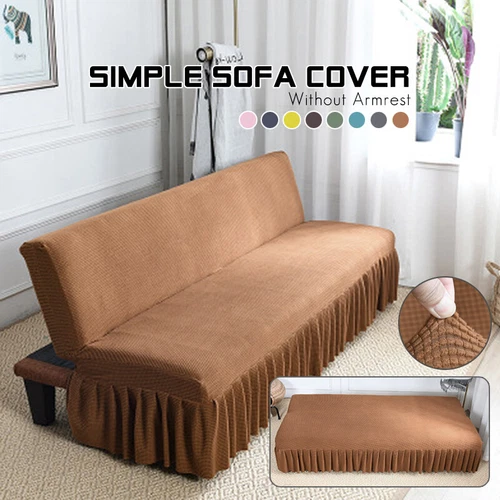 Stretch Armlos Schlafsofa Bezug Futon Schonbezug Rock Voll Faltbar Elastisch 8 Farben - Bild 1 von 35