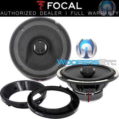 pkg FOCAL P165 CV 6.5'' 2WAY SPEAKERS + HARLEY DAVIDSON MOTORCYCLE ADAPTER RINGS