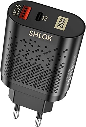 SHLOK Caricatore da 20 Watt - Caricabatteria da parete USB C Power da 20 (D5C)