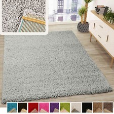 High-Pile Shaggy Rugs Plane Coloured Grey Prime Bedroom Livingroom Modern Rug