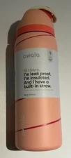 Owala Special Edition 32oz FreeSip Pink Christmas Water Bottle Candy Cane Lane