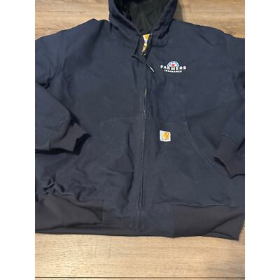 Carhartt ジャケット ネイビー Johnson Controls Carhartt Men's Full Swing Loose Fit Washed Duck Insulated