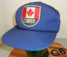 DARK BLUE CANADA TRUCKER HAT SNAPBACK ADJUSTABLE EMBROIDERED LOGO VGC G6