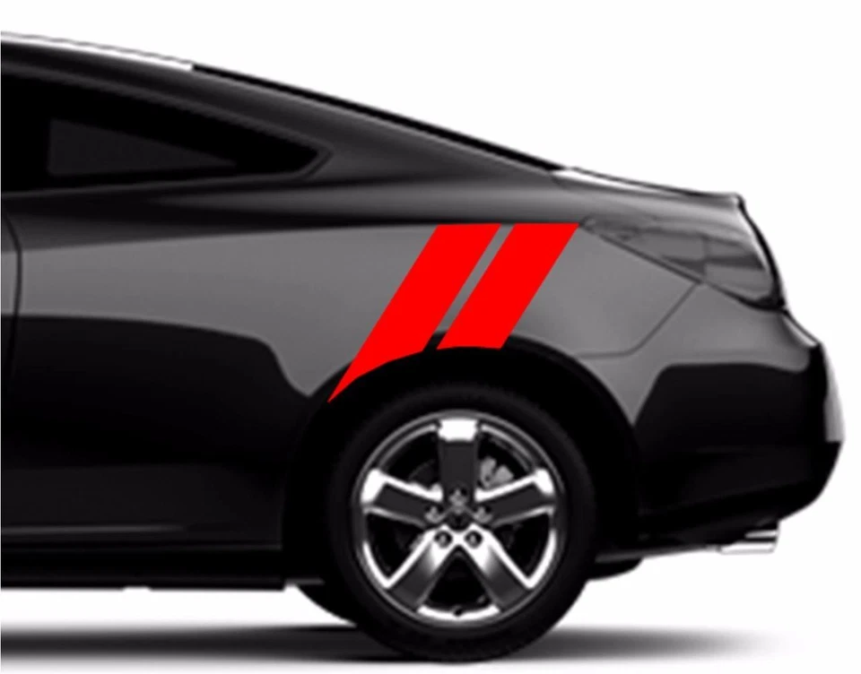 Calcomanías de vinilo para guardabarros trasero de 4" doble barra de hash rayas para carreras (se adapta a Pontiac G6 G8) Foto 3 de 4