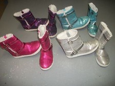 CIRCO SEQUIN BLUE PINK PURPLE FLEECE LINED BOOTS SHOES GIRLS SZ 3