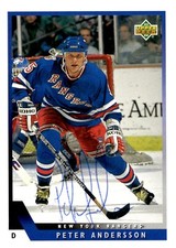 Peter Andersson - Signed 1993-94 Upper Deck Card #71
