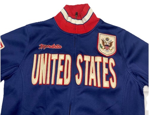 Mondetta Herren blau durchgehender Reißverschluss hochgeschlossen Trainingsjacke USA Patch XS - Bild 2 von 10