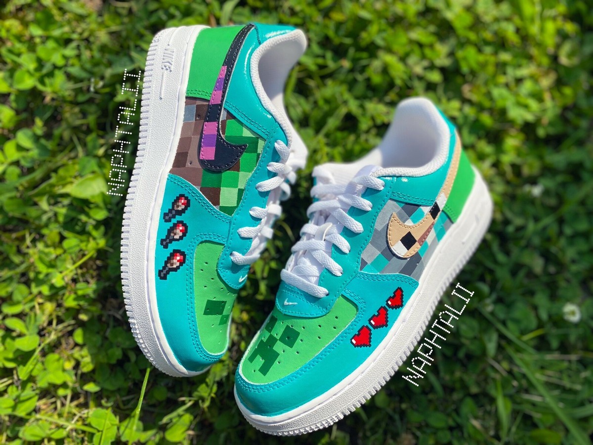Custom Mine craft AF1 (ANY SIZE) (Made To Order) (SHIPPING IS 3-4