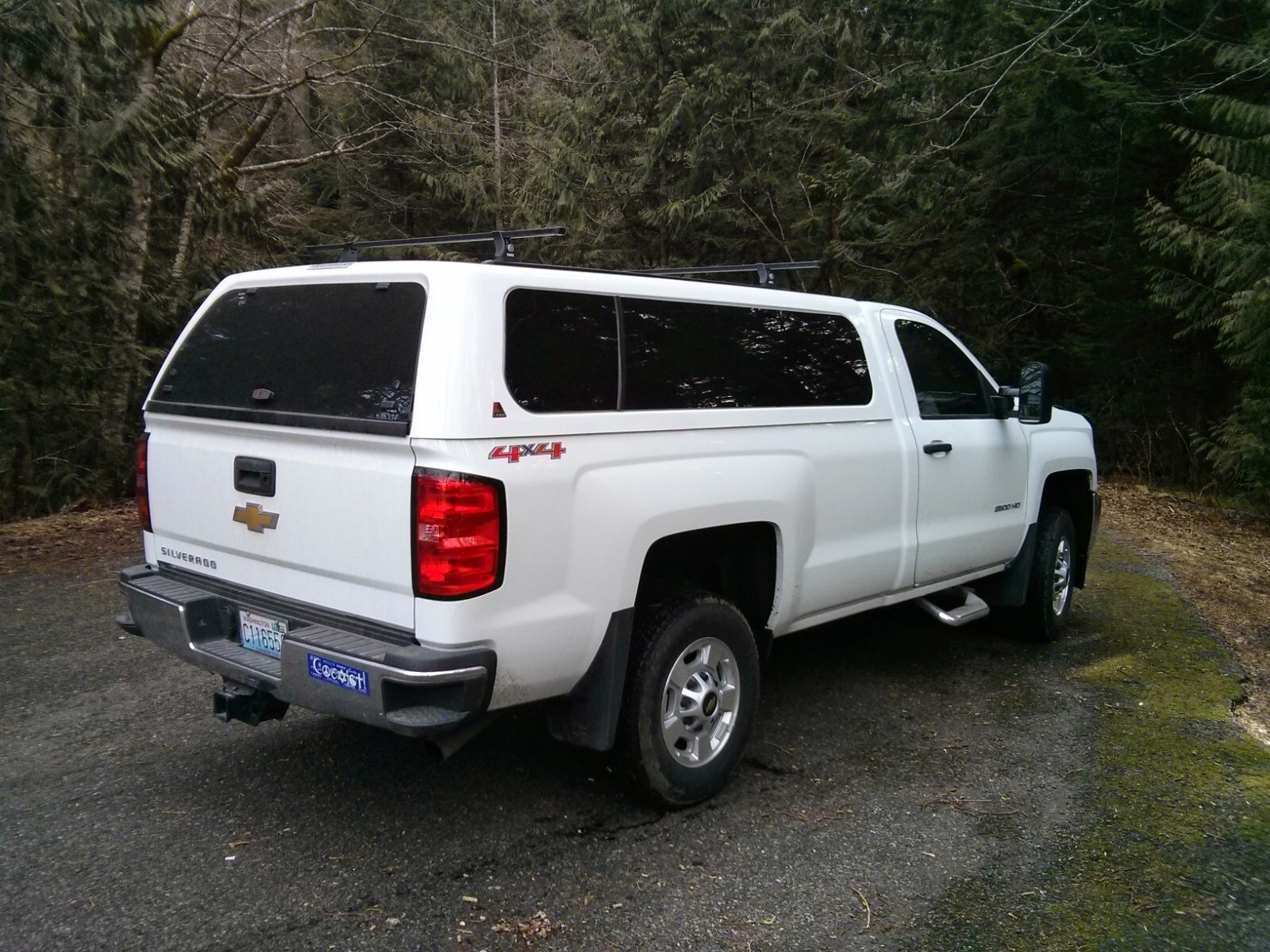 White Leer long bed (8') truck cap eBay