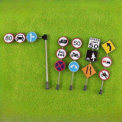 1/87/150 Miniature Traffic Sign Model Scene Sand Table Simulation Road Prop DIY