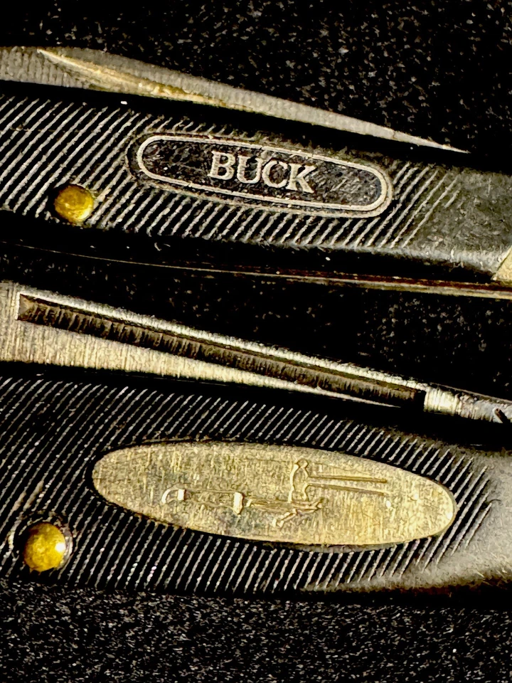 Juego De Colección De 2 Navajas de Bolsillo Plegable Buck 305/309 Lancer y Mini 2 Hojas, EE. UU. Foto 3 de 4