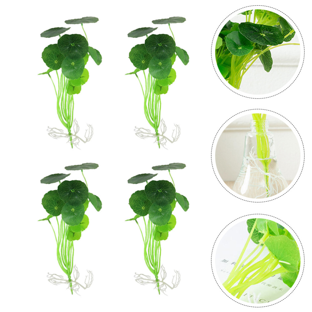 4 Pcs Plastic Flower Fish Tank Lotus Leaf Emulation Aquatic Plant Decor eBay