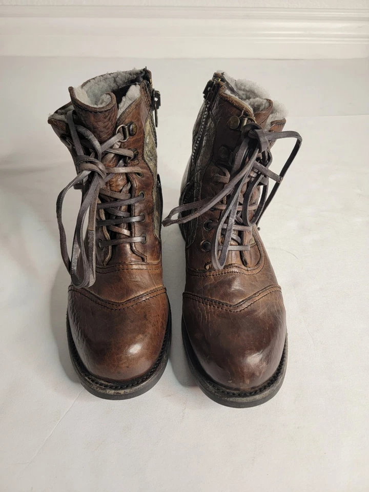 Botas de Combate Colección Ugg Mujer 9 Cuero Calvina Con Cordones Cremallera Lateral Italia Foto 2 de 4