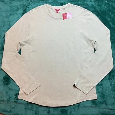 GUESS Los Angeles Men’s Long Sleeve T-Shirt Size X-LARGE Beige w/Black NEW - Image 1 of 4