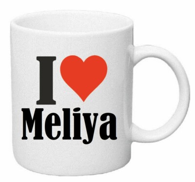 Kaffeetasse I Love Meliya Keramik Höhe 9,5cm in Weiß