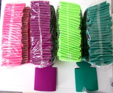 100 ASSTD 12oz Can Coolers Flexible Beverage Koozies Blank Insulator Sleeve PLFT