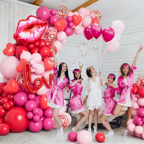 Valentine's Day Balloon Garland Kit - 138 Pcs Red & Pink Party Decorations - 第 3/5 張圖片