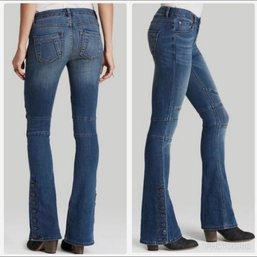 People Skylar Seamed Flare Moto Jeans 