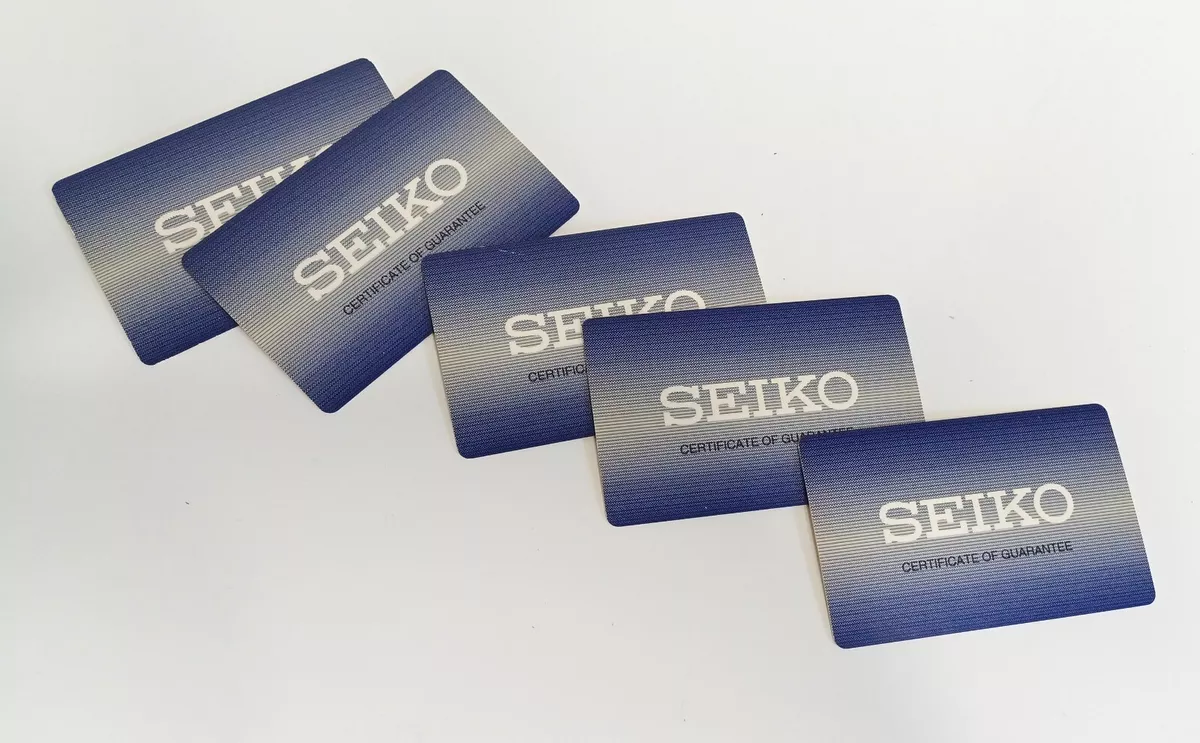 SET of 5 NEW Authentic Blank SEIKO Warranty Card five cards