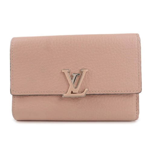 Louis Vuitton Portefeuille Capucine Compact Wallet Magnolia M62156 Auth Used