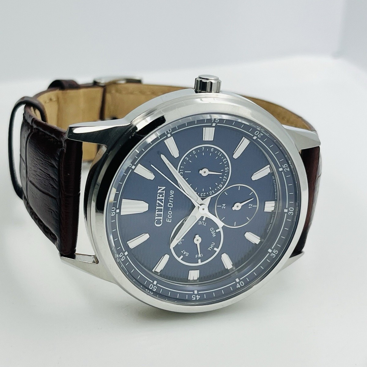 Citizen Corso Men's Eco Drive Sapphire Blue Dial Leather 44mm Watch BU2070-12L View 2