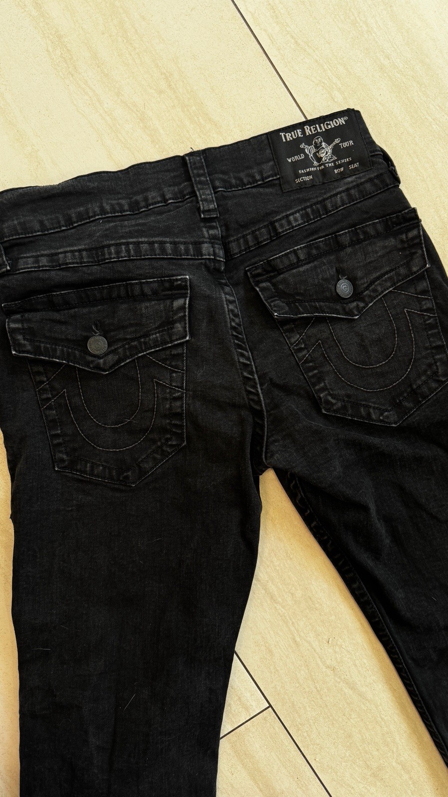 True Religion Womens Jeans Size 32 Black Halle Mid Rise  Ankle Cropped thumbnail 6