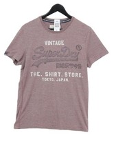 Superdry Herren T-Shirt M Braun Grafik Baumwolle mit Polyester Basic