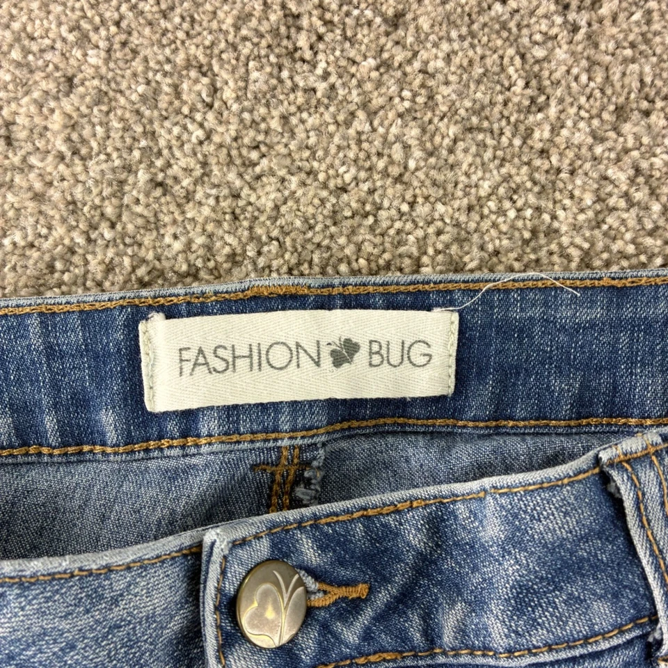 Bermudas vaqueras de moda Bug para mujer con puños talla 16 bolsillos bordados Y2K Foto 2 de 4