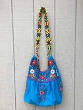 Handmade Floral Embroidered Mexican Satchel Morral Bag - Bolsa Bordada Mexicana